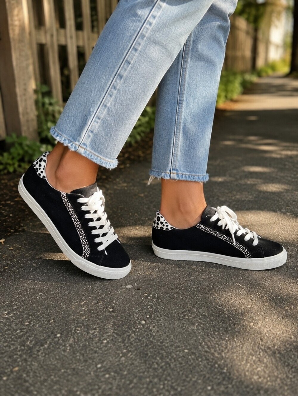 Madewell Sidewalk Low-Top Sneakers in Suede and Spot Calf Hair